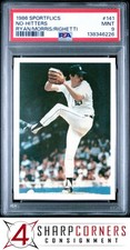 1986 SPORTFLICS #141 NOLAN RYAN-JACK MORRIS HOF PSA 9