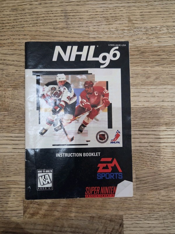NHL 96 Super Nintendo Instruction Booklet EA Sports SNES Vintage
