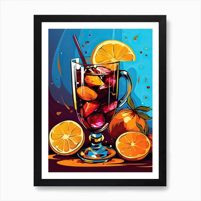 Glühwein, Glühwein, Weihnachtskunst gerahmtes Wandbild Poster Leinwanddruck Bild