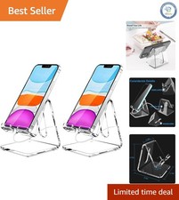 Elegant 2-Pack Acrylic Phone Stand - Ergonomic  Portable for All Smartphones