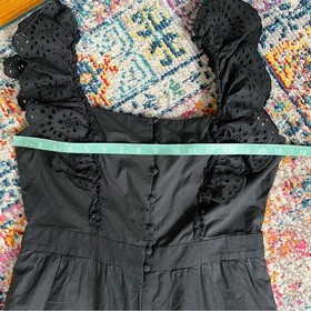 Madwell Black Eyelet Frilled Strap Ruffle Trim Jumpsuit