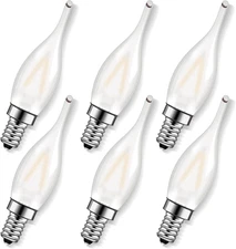 Frosted LED Candelabra Bulbs, Night Light Bulb 15 Watt Equivalent 1.5W E12 Mini 