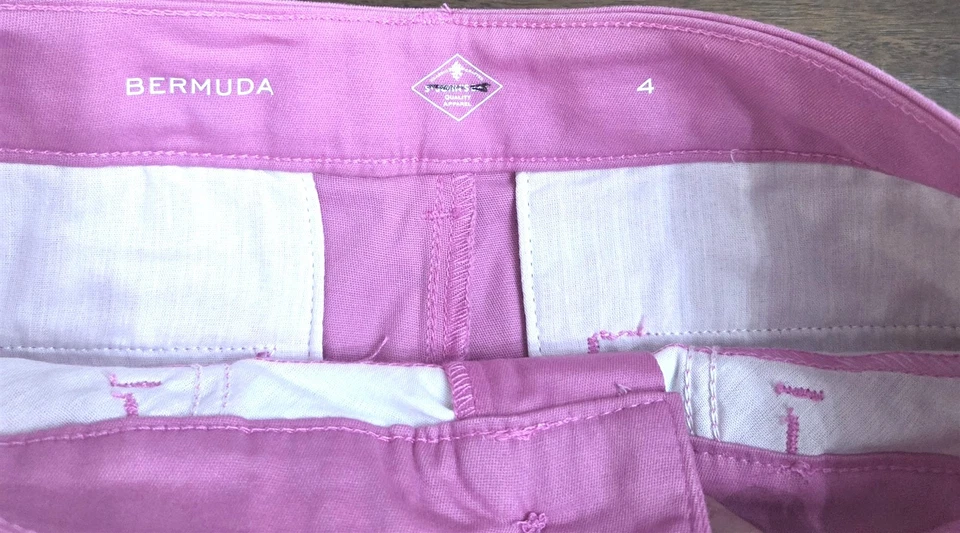 NUEVO Bermudas cortas rosa St. John's Bay para mujer talla 4 tiro medio secretamente delgadas 11" Foto 4 de 4