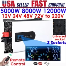 5000W 8000W 12000W Peak 12V 24V 48V 72V - 220V Pure Sine Wave Power Inverter