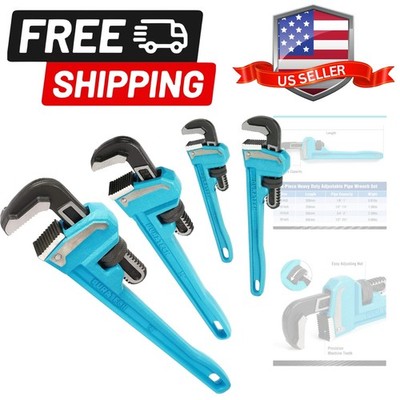 4-Piece Heavy Duty Pipe Wrench Set, 8 '',10 '', 14 '', 18 '', Adjustable Plumbing...