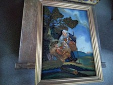 Antik Hinterglasmalereibild Sammlerbild Gemälde Bild um1870 Jh. Hinterglasbild