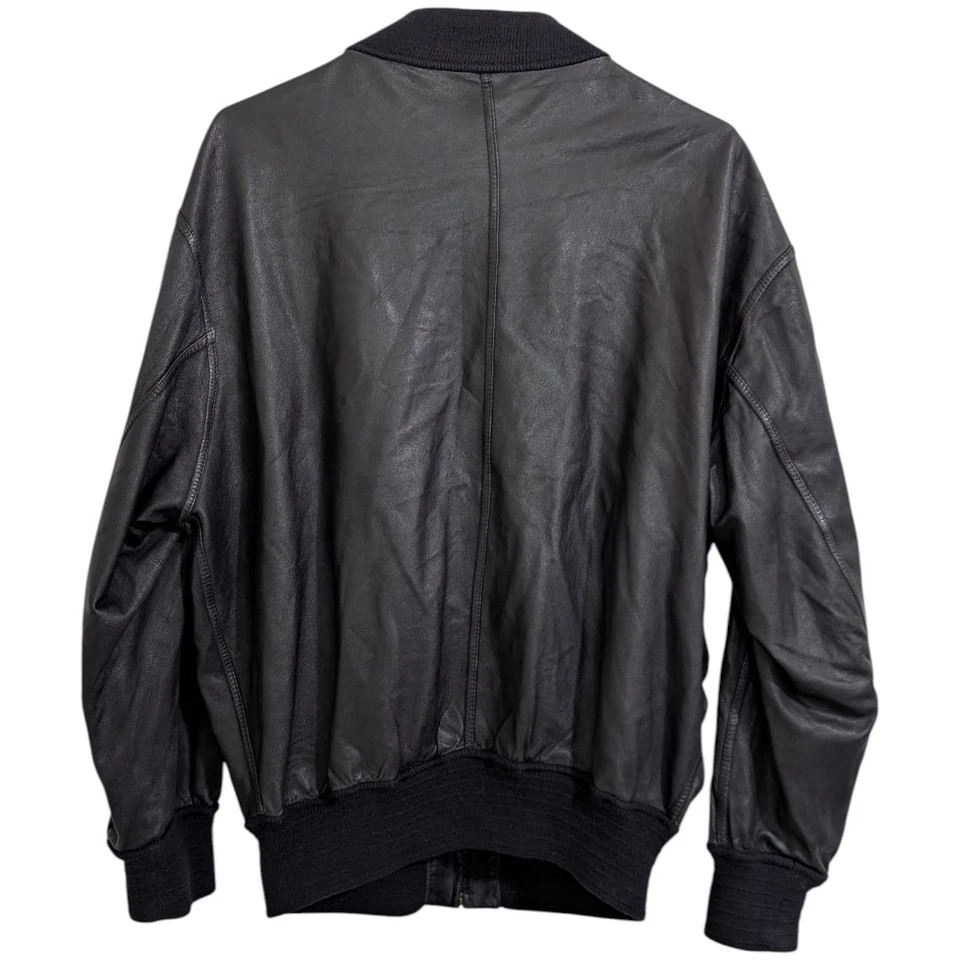 Chaqueta Bomber Bally Años 90 Italia Reversible Cuero Negro/Gamuza - Para Hombre 38, Mediana Foto 3 de 4