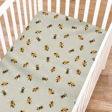 Vintage Bees Crib Sheets for Girl Boy 52"x28" Sweet Bee Soft Breathable Crib ...