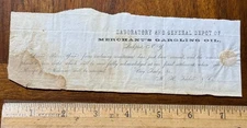 1850s small document Merchant's Gargling Oil Lab & Depot Lockport NY MH Tucker