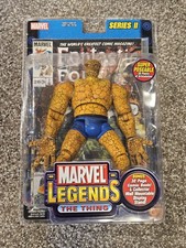 2002 TOY BIZ MARVEL LEGENDS SERIES II 2 THE THING with COMIC BOOK & WALL DISPLAY