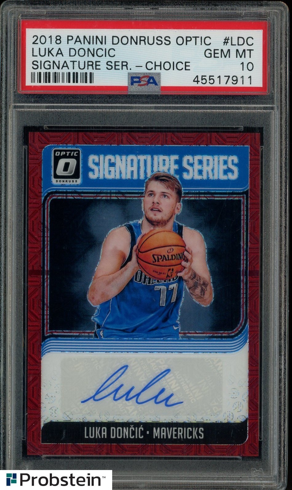 2018-19 Donruss Optic Signature Series Choice Luka Doncic RC Rookie AUTO PSA 10 view 1