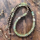 19" Heishi Turquoise Southwest Native Bench Beads Western Sterling Boho Necklace — photo 1