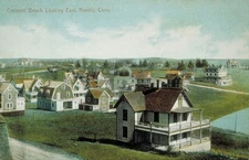 Crescent Beach, Looking East, Niantic CT Vintage Reproduction Postcard