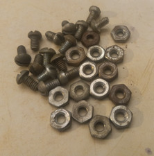 Gilbert Erector Set Part S51: Cadmium Plated 1/4" Screws hex nuts Lot of 15