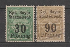 Germany Revenue Stamp Fiscal Gebuhrenmark Kgl. Bayerische Staatseisenbahn