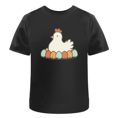 Unisex T-Shirt ''Huhn mit Ostereiern'' - 100% Baumwolle (S-XXL) (TA055670)