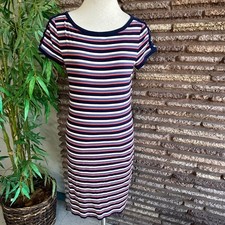 Lauren Ralph Lauren Dress Striped Short Sleeve Casual T shirt  Style Size Large