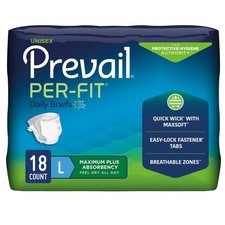 Prevail Per-Fit Adult Briefs Diapers With Tabs L Heavy Absorbency 72 Ct