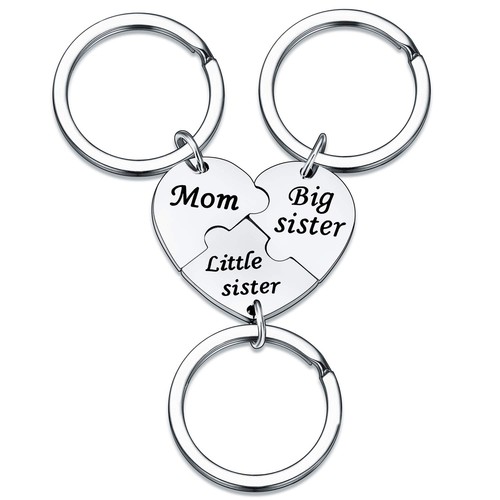 YEEQIN 3PCs/Set Mom Big Sister Little Sister Keychains Set Mother Daughters 