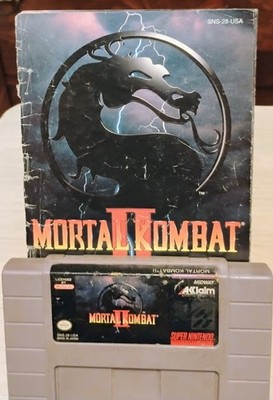 Mortal Kombat II MK 2 Super Nintendo SNES  Authentic Vintage Tested With Manual 