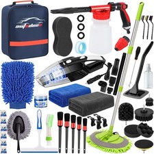 43Pcs Car Wash Detailing Kit Cleaning Kits with Foam Gun Sprayer Long Handle Mop