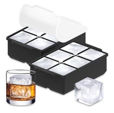KitchFort Large Silicone Ice Cube Tray 2-Pack Easy Release 2 In Big Ice Cubes