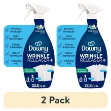 Downy Wrinkle Releaser Plus Crisp Linen Spray 33.8 Fl Oz (Pack of 2)