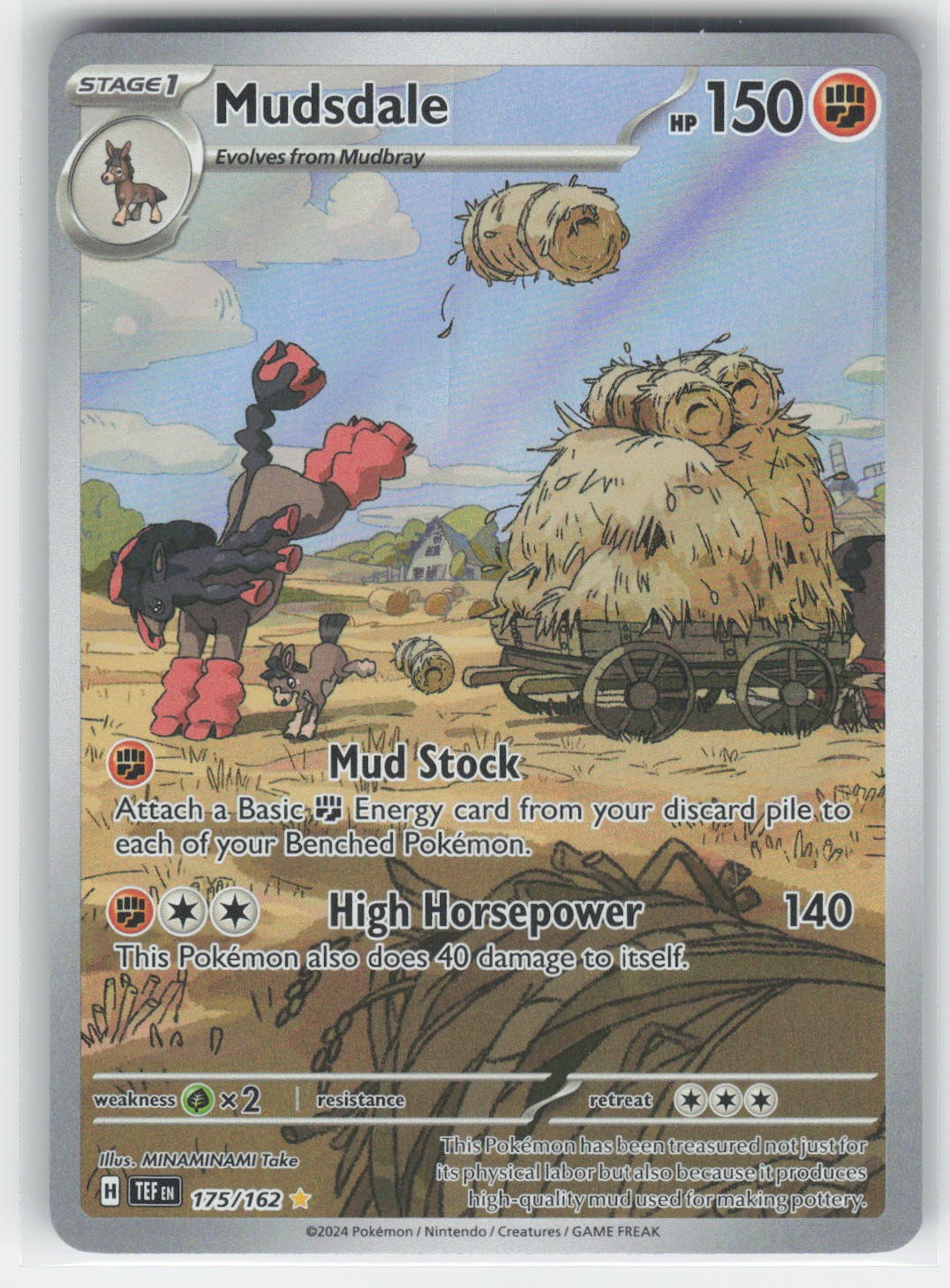 Mudsdale #175/162 SV05 Temporal Forces Illustration Rare Holo Pokemon TCG Card