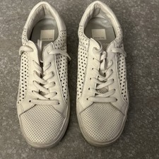 Womens Dolce Vita White Perforated Leather Low Sneakers Size 7.5 M