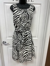 Banana Republic Zebra Print Dress Women  s 6 Belt