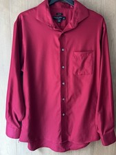 Mens Pronto Uomo 17 34/35 RED 100 Cotton Long Sleeve Shirt