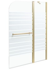 Shower Bath Screen 140 x 100 cm Gold TUAPI