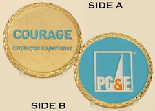 PG&E Courage Employee Experience Challenge Coin - Gold-Toned Collectible _18