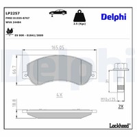 Bremsbelagsatz Scheibenbremse Delphi LP2257 FüR S7A Amarok 2HB S7B 2HA S1B S6B