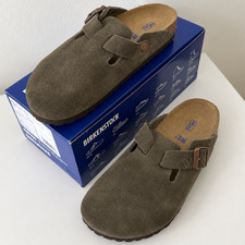 Birkenstock Boston Mocha Suede Leather Soft Footbed Unisex Clog Size 37-45 New