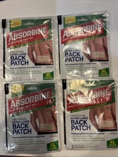 Ship 24 hr Lot of 4-ABSORBINE Plus Jr Back Patch 7.5 Menthol XL NEW Exp:11/27