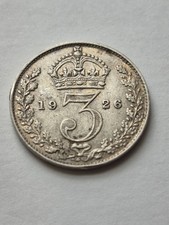 1926 King George V  .500 Fine  Silver Threepence 3rd Coinage 3p 3d *twist*