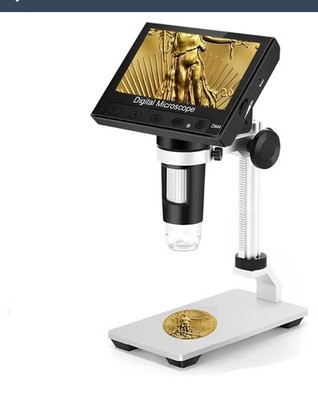   Digital Microscope with LCD Screen, 50X to 1000X Zoom, LED Lighting, PC View