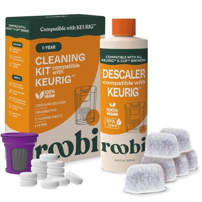 Keurig Compatible Descaling Solution & Cleaning Kit. Includes 1 Bottle of Keu...