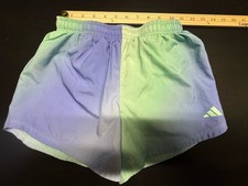 adidas Youth 10-12 M ClimaFit Colorblock Running Shorts, Lined, Drawstring, 3"