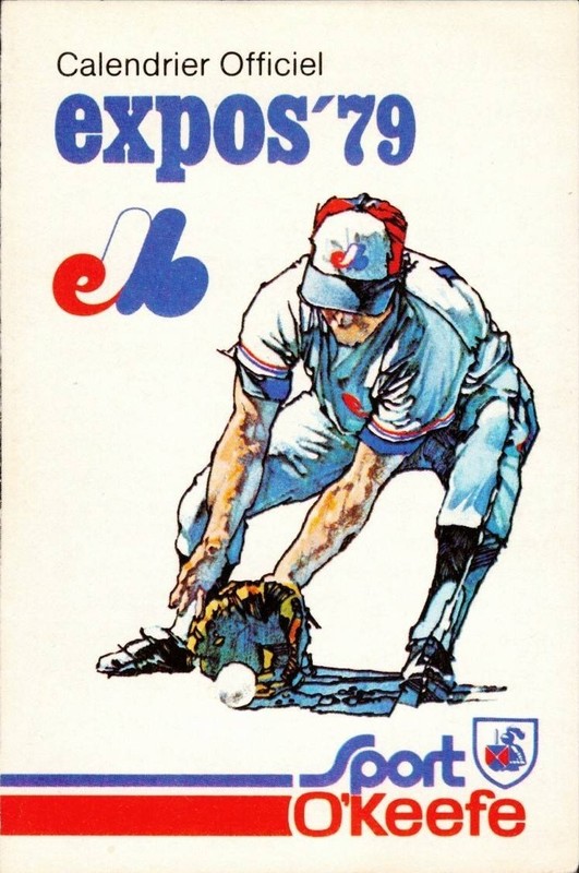 1979 Montreal Expos French language pocket schedule sponsored by O'Keefe Ale