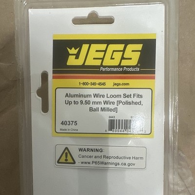 JEGS 40375 Aluminum Wire Loom Set Polished Ball Milled Up to 9.5mm Wire