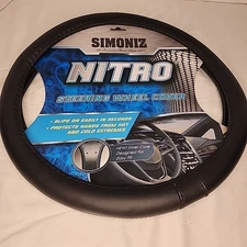 Simoniz Nitro Steering Wheel Cover Fits 14.5-15.5" Black