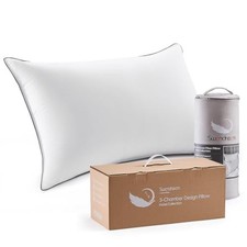 Goose Feather and Down Bed Pillow Standard Size Standard (Single Pack) White