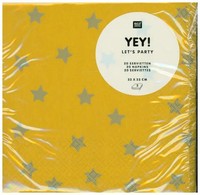 Servietten, Sterne, Senf, FSC Mix (2019) | Polybeutel | RICO-Design tap