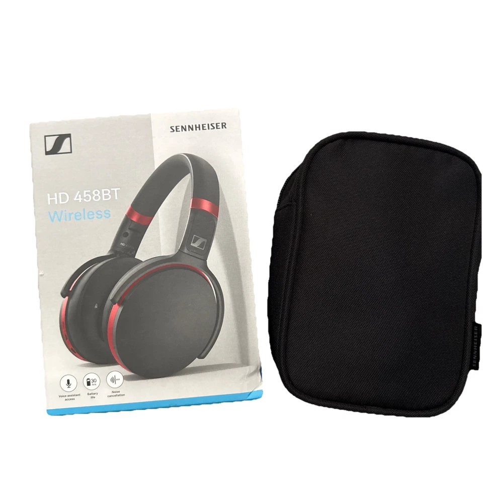 Auriculares inalámbricos sobre la oreja Sennheiser HD 458BT - negros/rojos Foto 2 de 4