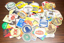LOT OF 100 EUROPEAN/WORLD CARDBOARD BEER COASTERS