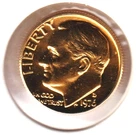 24k Gold Plate Rare Old US 1976 Liberty Roosevelt Dime Collector Collection Coin