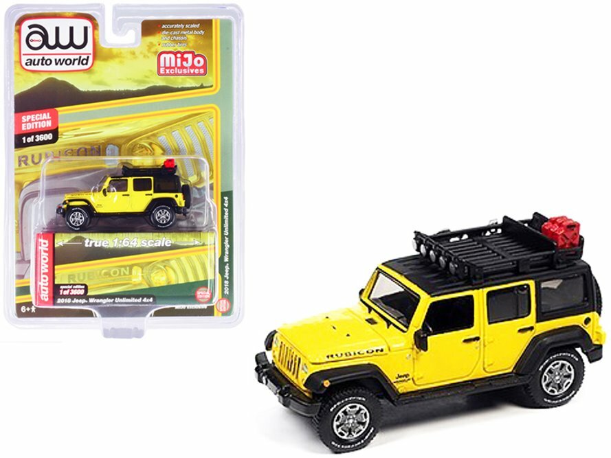 auto world Jeep Wrangler 1/64 ミニカー　ジープ Auto World 1:64 MiJo Exclusive Jeep Wrangler Rubicon w/ roof