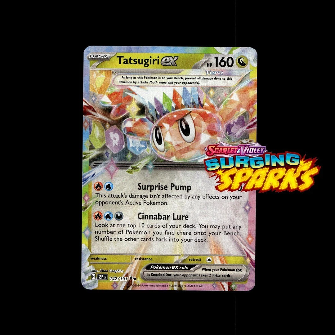 tera tatsguri ex pokemon card value 142/191 Tatsugiri - Full Art Ultra Rare You may put any number of Pokemon you find there onto your Bench. 142-191 Tatsugiri ex (IT) 